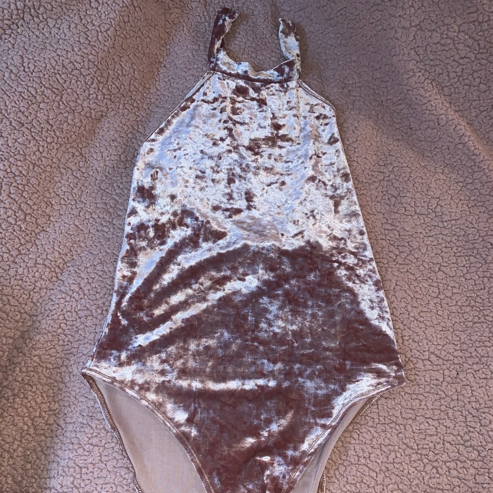 Forever 21 Halter Velvet Bodysuit